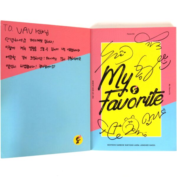 Favorite - My Favorite 1st Mini Album Signed + Message To VAV CD Promo 2017
