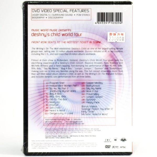 Destiny's Child - World Tour Asian DVD Sealed Korea Import