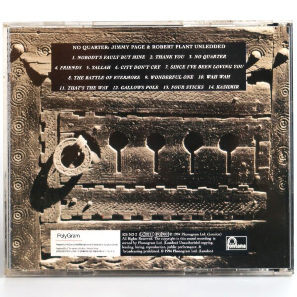 Jimmy Page & Robert Plant - No Quarter Korean CD Album Korea