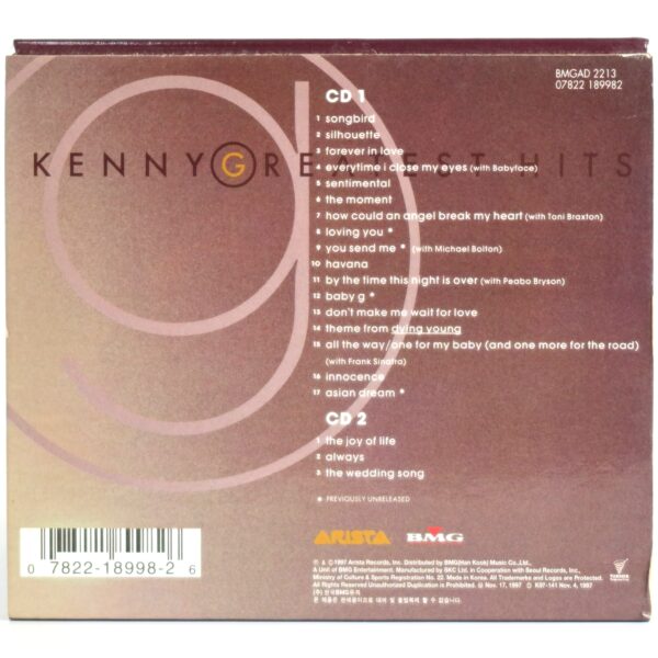 Kenny G - Greatest Hits Korean CD Album Korea