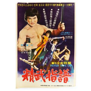 Never Give Up (1978) Vintage Korean Movie Poster Korea Dragon Lee 정무지보
