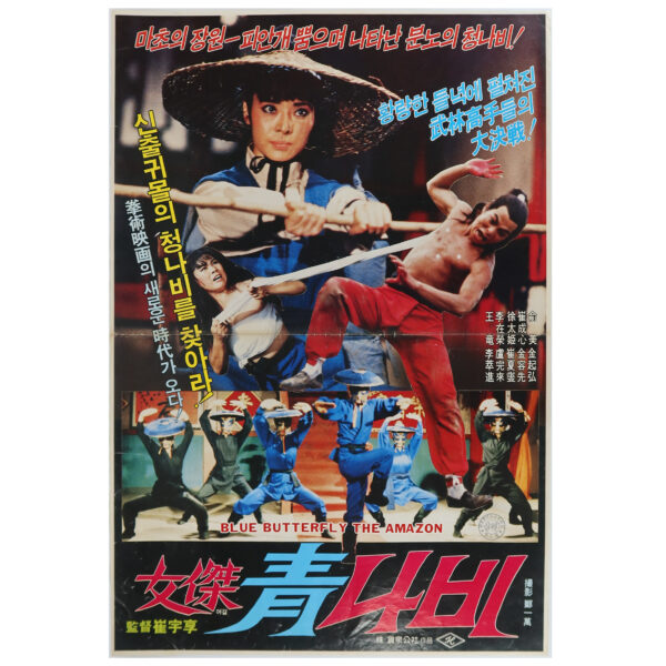 Blue Butterfly The Amazon (1983) Vintage Korean Movie Poster Korea 여걸 청나비