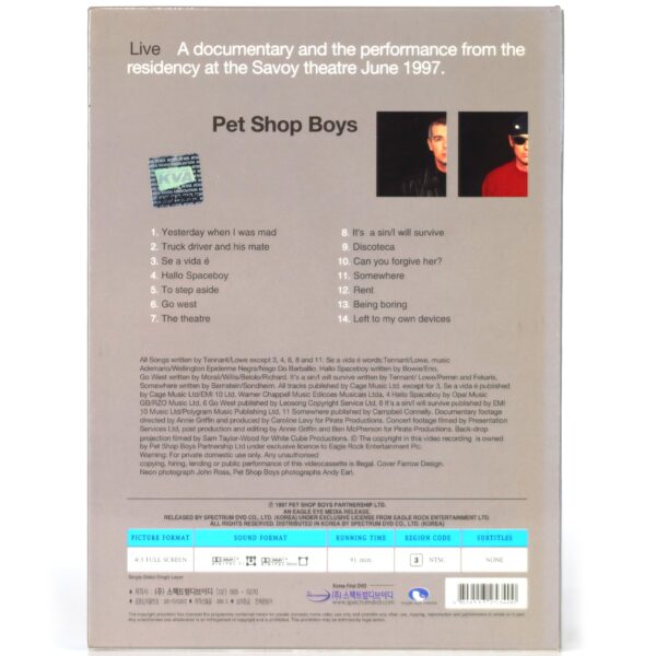 Pet Shop Boys - Somewhere In Concert Korean DVD + Compilation Set Korea