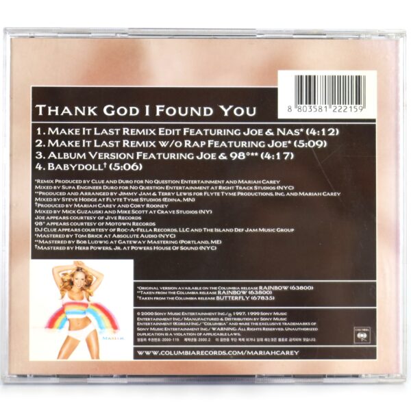 Mariah Carey - Thank God I Found You Korean CD Single Korea [read]