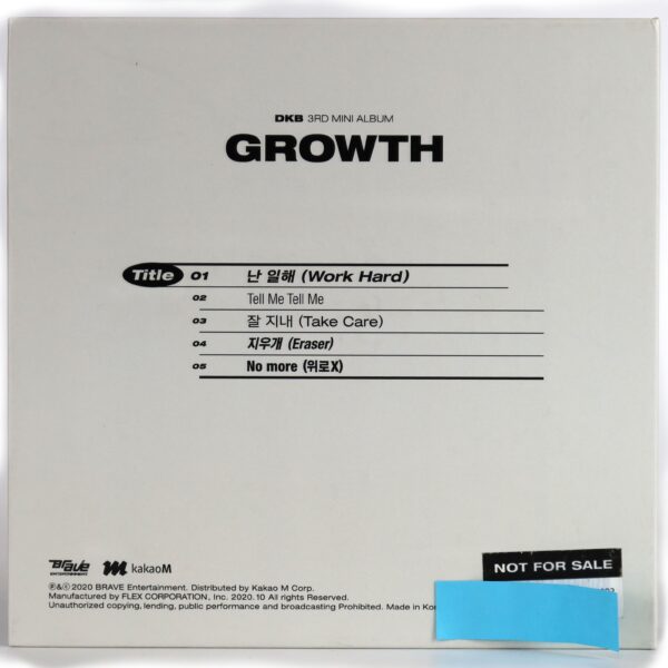 DKB - Growth 3rd Mini Album Signed Autographed CD Promo 2020