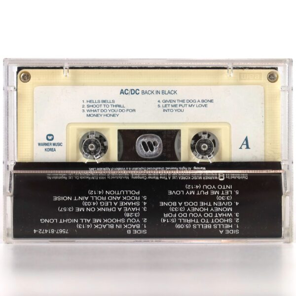 AC/DC - Back In Black Album Korean Cassette Tape Korea