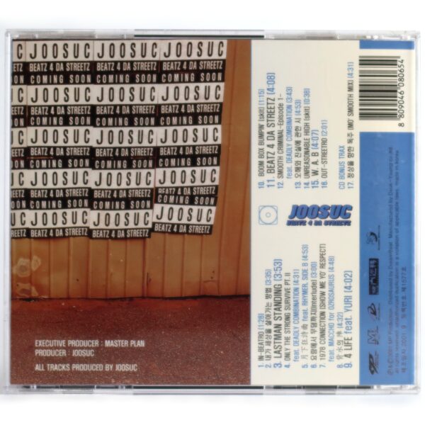 Joosuc - Beatz 4 Da Streetz Album CD K-Rap Korean Hip Hop 2001