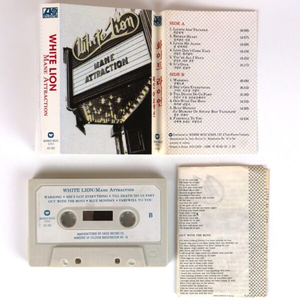 White Lion - Mane Attraction Album Korean Cassette Tape Korea