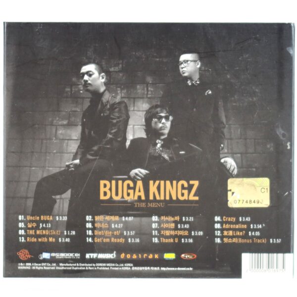Buga Kingz - The Menu Album CD Korean Hip Hop K-Rap 2008 Bobby Kim
