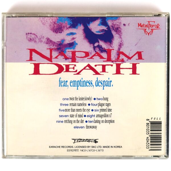 Napalm Death - Fear, Emptiness, Despair. Korean Album CD Korea