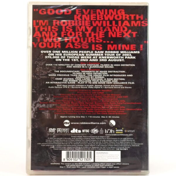 Robbie Williams - What We Did Last Summer (Live At Knebworth) DVD [NTSC] Korea