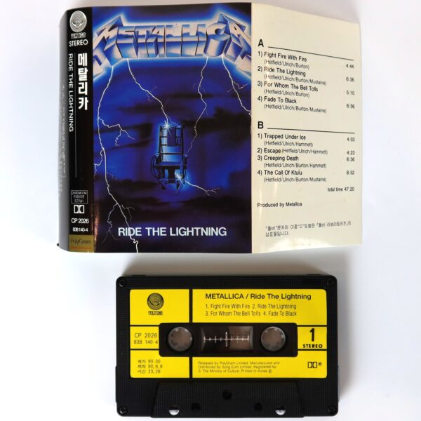 Metallica - Ride The Lightning Album Korean Cassette Tape Korea