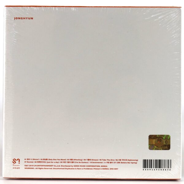 Jonghyun - Poet Artist Album CD Sealed K-Pop 2018 Shinee