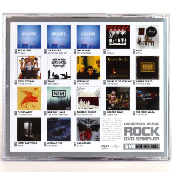 Killers Cover Universal Music Rock DVD Sampler Korea CD U2 NIN Gwen Stefani