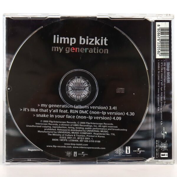 Limp Bizkit - My Generation Korean Single Album CD Korea