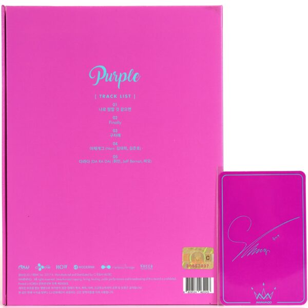 Mamamoo - Purple [A. Ver] Mini Album CD Solar Photocard K-Pop 2017