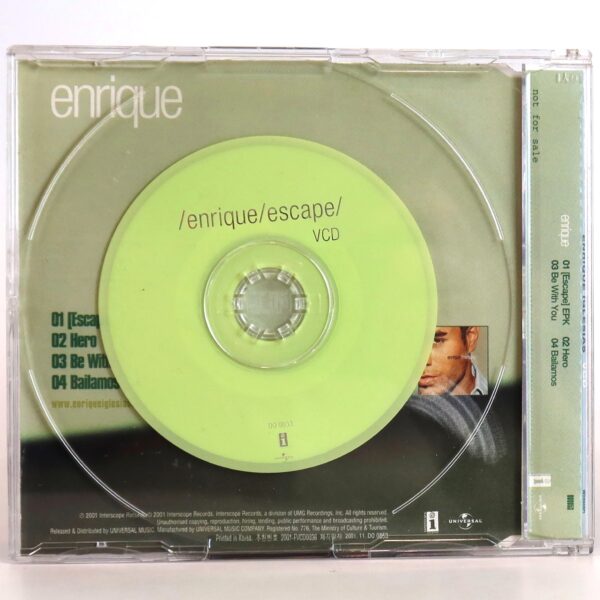 Enrique Iglesias - Escape Korean Video CD VCD Promo Korea