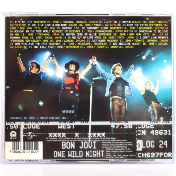 Bon Jovi - One Wild Night Korean Album CD Korea