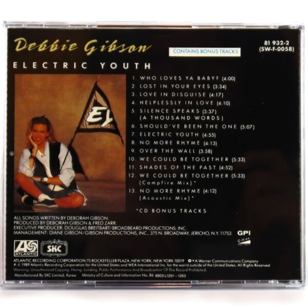 Debbie Gibson - Electric Youth Korean Album CD Korea [read]