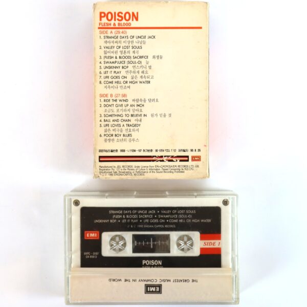 Poison - Flesh & Blood Korean Album Cassette Tape Korea