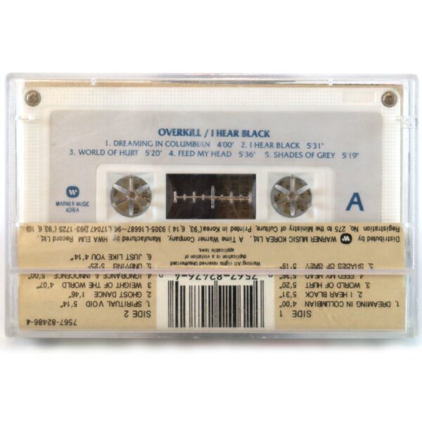 Overkill - I Hear Black Album Korean Cassette Tape Korea