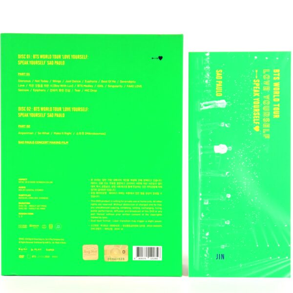 BTS - Love Yourself Speak Yourself World Tour in Sao Paulo DVD + Jin Bookmark