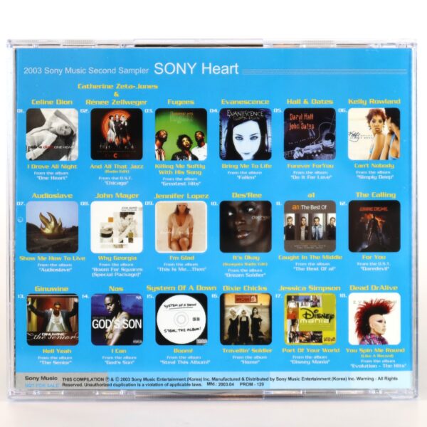 Celine Dion Cover Sony Heart 2003 Sony Music Second Sampler Promo CD Korea