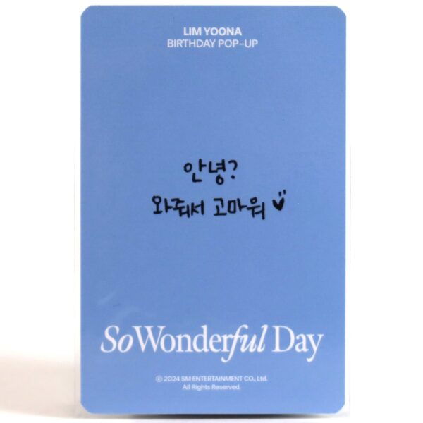 Girls' Generation Yoona So Wonderful Day Birthday Pop Up 2024 Photocard 2