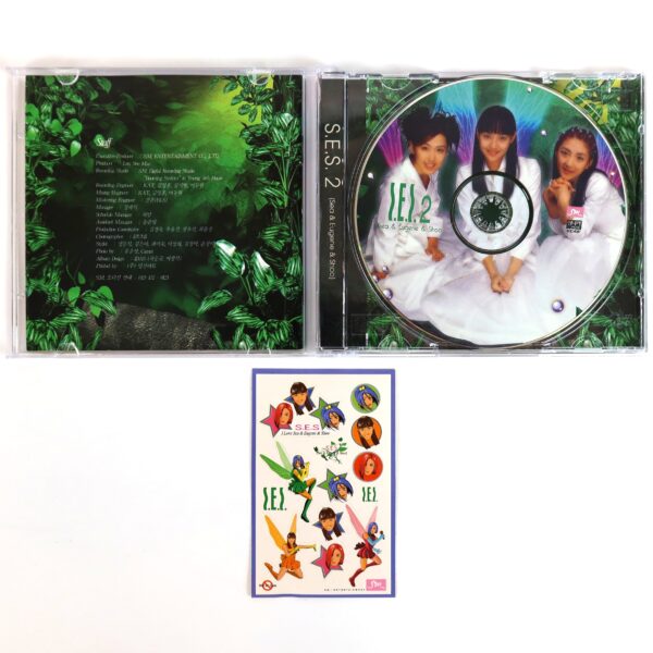 S.E.S - Sea & Eugene & Shoo 2nd Album CD + Stickers 90s K-Pop 1998