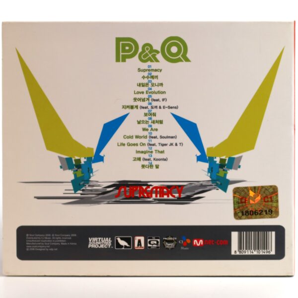 P&Q - Supremacy Album CD Paloalto & The Quiett K-Rap Korean Hip Hop 2006