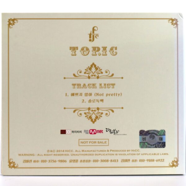 TOP.IC - Not Pretty Signed Autographed CD Album Promo K-Pop 2014 Topic