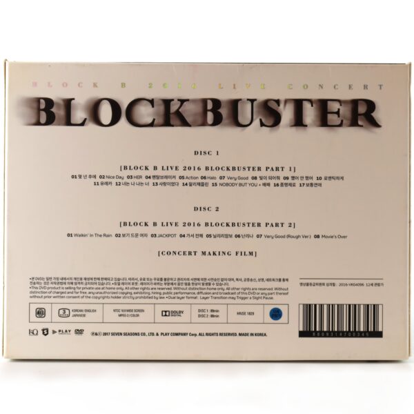 Block B - Blockbuster 2016 Live Concert DVD K-Pop