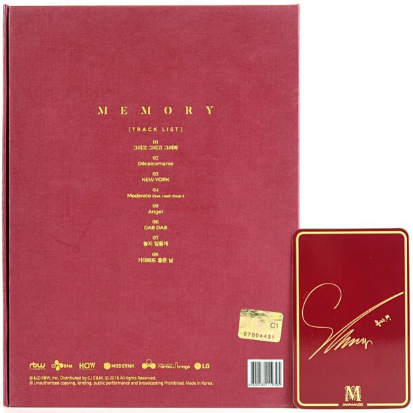 Mamamoo - Memory 4th Mini Album CD Solar Photocard K-Pop 2016