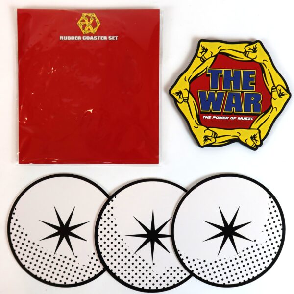 Exo - The War The Power Of Music + Hey Mama Rubber Coaster Set
