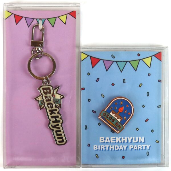 Exo - Baekhyun Birthday Party Key Ring + Badge Set Keyring SM