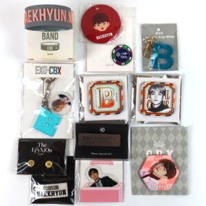 Exo - Baekhyun 12 x SM Official Goods Set Badge Keyring Wristband Etc