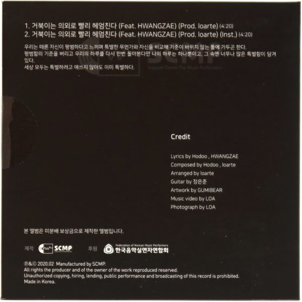 Hodoo - Turtles Swim Surprisingly Fast Single Promo CD 2020 K-Pop