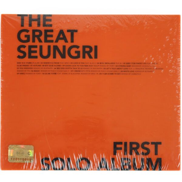 Seungri - The Great Seungri [Orange Ver.] 1st Solo Album Sealed CD Bigbang 2018