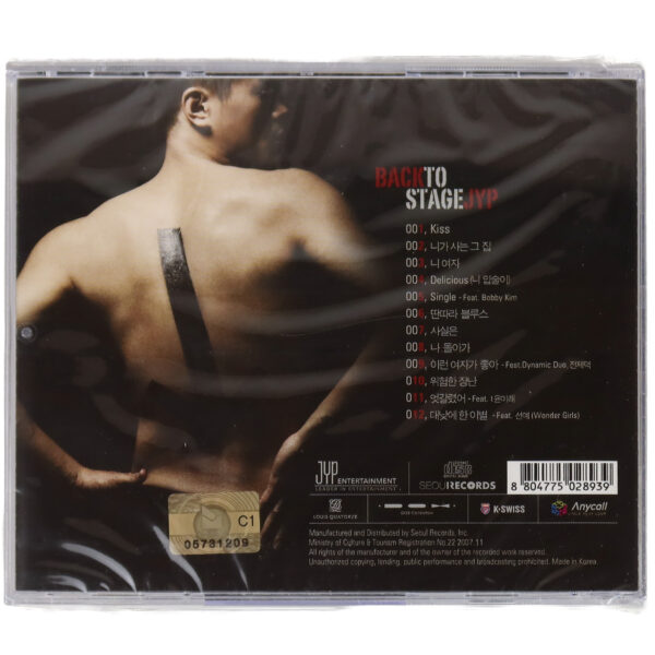 Park Jin Young - Back To Stage 7th Album Sealed CD 2007 JYP J.Y. Park