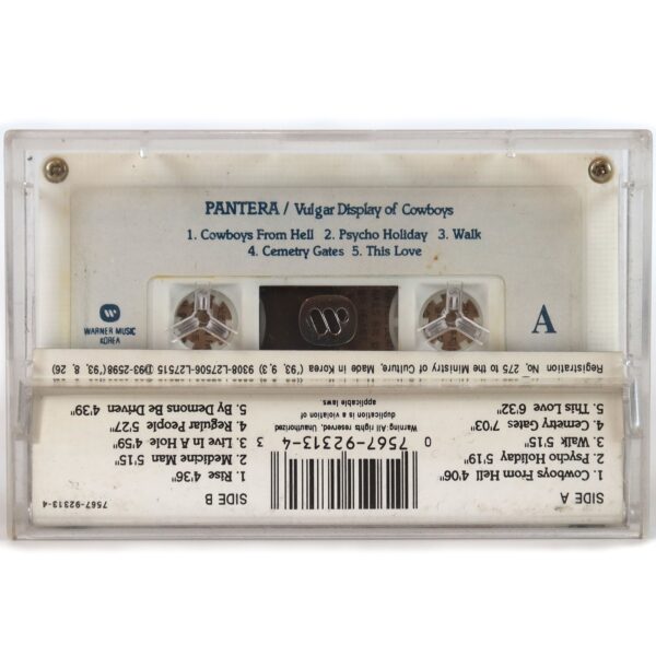 IMG_0465 Pantera - Vulgar Display of Cowboys Album Korean Cassette Tape Korea