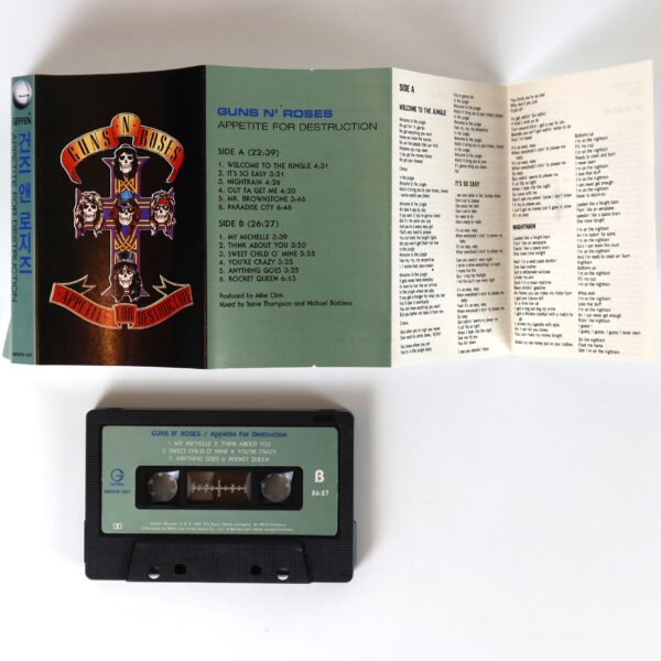 Guns N' Roses - Appetite For Destruction Album Korean Cassette Tape Korea