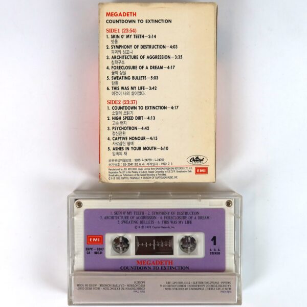 IMG_1108 Megadeth - Countdown To Extinction Album Korean Cassette Tape Korea