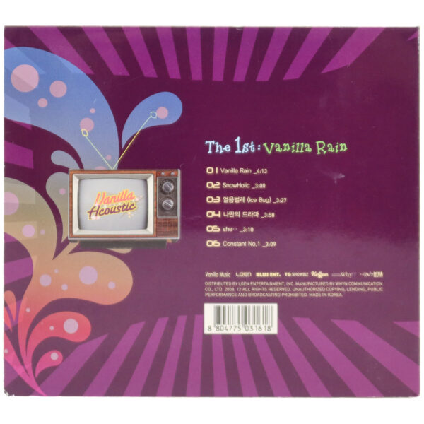 IMG_1851 Vanilla Acoustic - Vanilla Rain 1st Mini Album Signed Promo CD 2008 Indie K-Pop