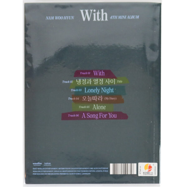 Nam Woo Hyun - With [B Ver.] 4th Mini Album Signed CD 2021 Infinite
