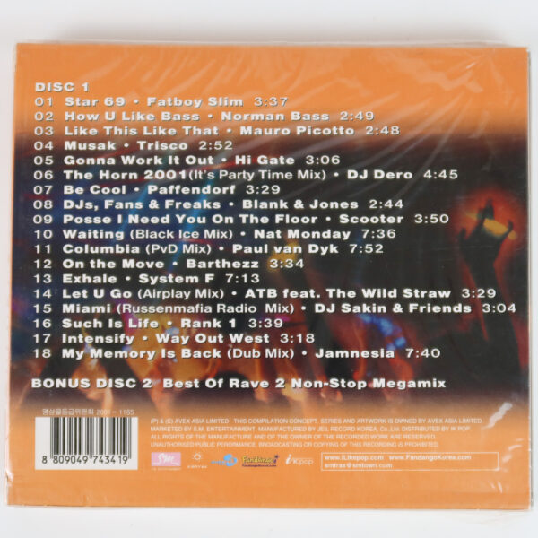 IMG_9724 Best Of Rave 2 Compilation Dance Album Sealed CD Korea SM 2001