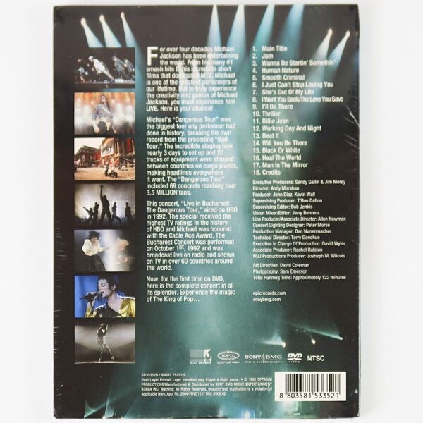 Michael Jackson – Live In Bucharest: The Dangerous Tour Sealed DVD Korea
