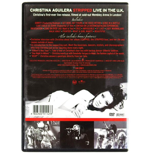 Christina Aguilera - Stripped (Live In The U.K.) Korean DVD Korea Insert [read]