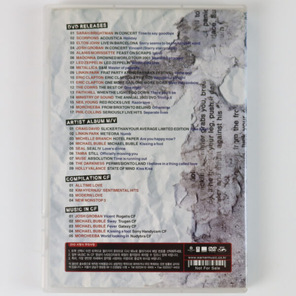 Muse Cover 2003 Warner Music Sampler DVD [NTSC] Korea Metallica Madonna 2
