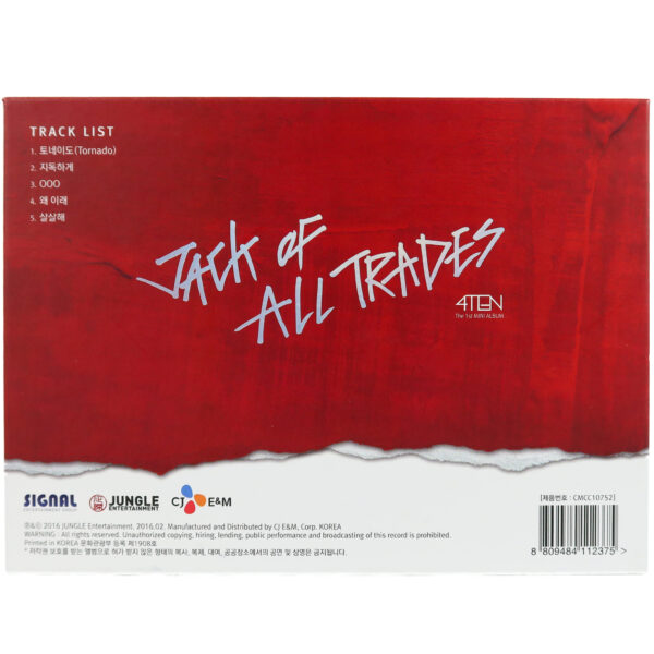 4TEN - Jack Of All Trades 1st Mini Album Signed CD 2016
