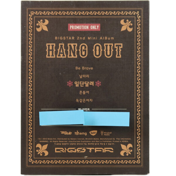 Bigstar - Hang Out 2nd Mini Album Signed Promo CD K-Pop 2013